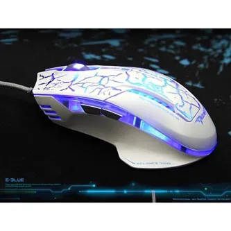 E-blue Myš Mazer Pro EMS600WHCA-IU, 2500DPI, optická, 6tl., drátová USB, bílo-modrá, herní, e-box