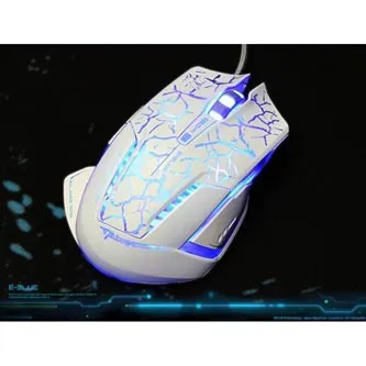 E-blue Myš Mazer Pro EMS600WHCA-IU, 2500DPI, optická, 6tl., drátová USB, bílo-modrá, herní, e-box