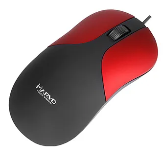 Marvo Myš DMS002RD, 1200DPI, optika, 3tl., drátová USB, černo- červená, kancelářská