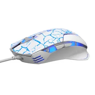 E-blue Myš Mazer Pro EMS600WHCA-IU, 2500DPI, optická, 6tl., drátová USB, bílo-modrá, herní, e-box