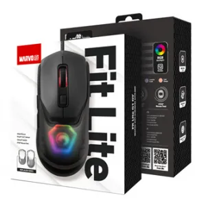 Marvo Myš FIT LITE G1 FIT LITE G1 GY, 12000DPI, optika, 7tl., drátová USB, šedá, herní, RGB podsvícení