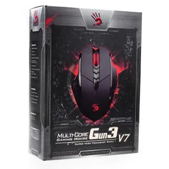 A4Tech Myš Bloody V7, 3200DPI, optická, 7tl., drátová USB, černá, herní, V-Track, LAGLESS SHOTING, CORE 2