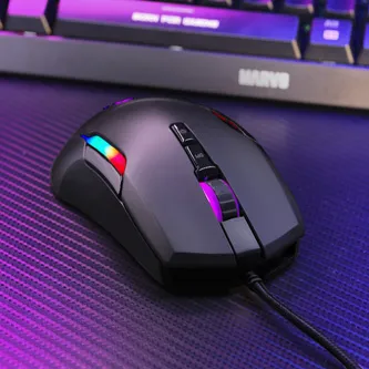 Marvo Myš G945 G945 PRO, 10000DPI, optika, 9tl., drátová USB, černá, herní, RGB podsvícení