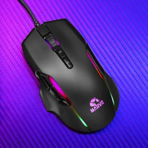 Marvo Myš G945 G945 PRO, 10000DPI, optika, 9tl., drátová USB, černá, herní, RGB podsvícení