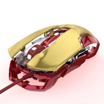 E-blue Myš IRON MAN ARMOR EMS610 EMS610GOAA-EU, 4000DPI, optická, 6tl., drátová USB, zlatá