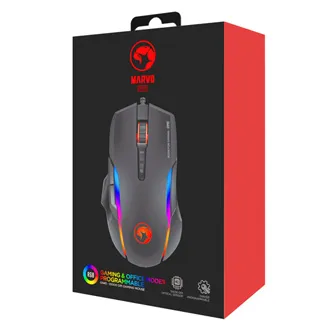 Marvo Myš G945 G945 PRO, 10000DPI, optika, 9tl., drátová USB, černá, herní, RGB podsvícení