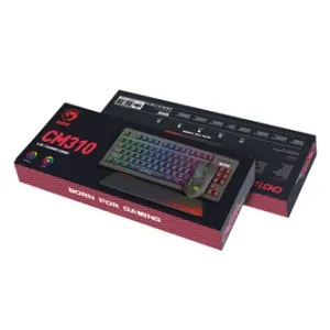Marvo CM310 EN, RGB sada klávesnice s herní myší a podložkou, US, herní, membránová typ drátová (USB), černá, podsvícená
