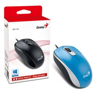 Myš GENIUS DX-110, drôtová, 1000 dpi, USB, modrá