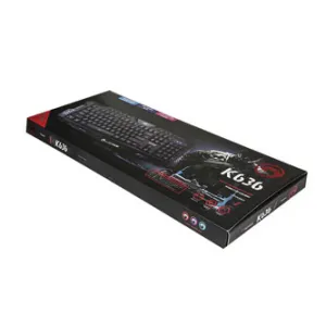 Marvo K636, klávesnice US, herní, podsvícená typ drátová (USB), černá
