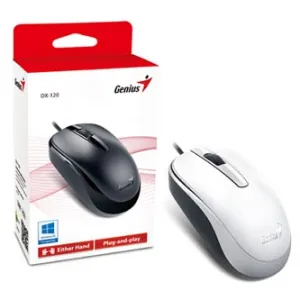 Myš GENIUS DX-120, drôtová, 1200 dpi, USB, biela