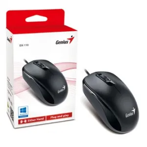 Myš GENIUS DX-110, drôtová, 1000 dpi, USB, čierna
