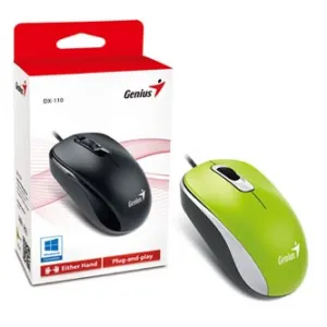 Genius Myš DX-110, 1000DPI, optická, 3tl., drátová USB, zelená