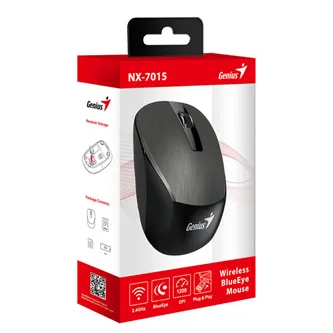 Myš GENIUS NX-7015/ 1600 dpi/ Blue-Eye senzor/ bezdrôtová/ čokoláda