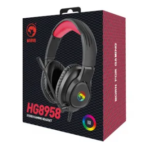 Marvo HG8958, sluchátka s mikrofonem, ovládání hlasitosti, černá, herní, 3.5 mm jack + rozdvojka + USB