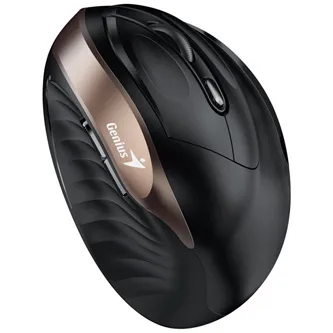 Genius Myš Ergo 8250S, 1600DPI, 2.4 [GHz], optická, 6tl., bezdrátová, černo-zlatá, 1 ks AA, vertikální