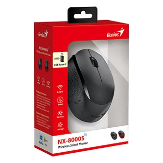 Genius Myš NX-8000S Type-C, 1200DPI, 2.4 [GHz], optická, 3tl., bezdrátová USB, černá