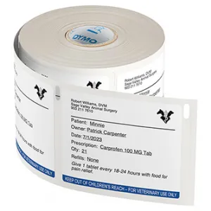 Dymo 2187328, 70mm x 54mm, 6x400ks, biele papierové veterinárne štítky