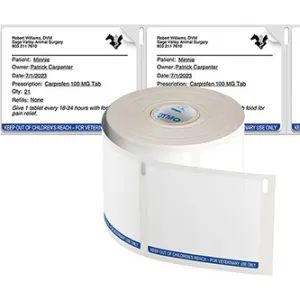 Dymo 2187328, 70mm x 54mm, 6x400ks, biele papierové veterinárne štítky