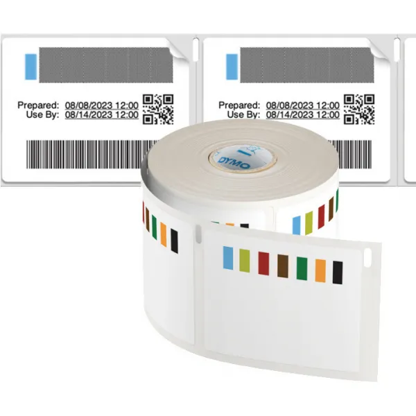 Dymo 2187329, 54mm x 70mm, 400ks, biele odnímateľné kontrolné štítky na potraviny
