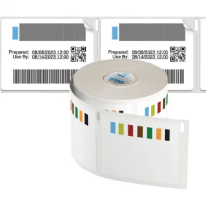 Dymo 2187329, 54mm x 70mm, 400ks, biele odnímateľné kontrolné štítky na potraviny