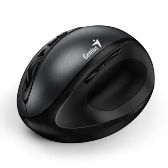 Genius Myš Ergo 8300S, 1600DPI, 2.4 [GHz], optická, 7tl., bezdrátová, černá, 2 ks AAA, vertikální