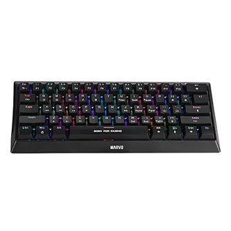 Marvo KG962G EN-R, klávesnice US, herní, mechanická typ drátová (USB), černá, RGB, červené spínače