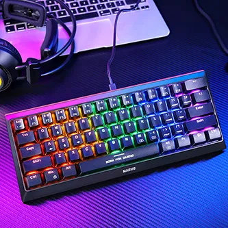 Marvo KG962G EN-R, klávesnice US, herní, mechanická typ drátová (USB), černá, RGB, červené spínače