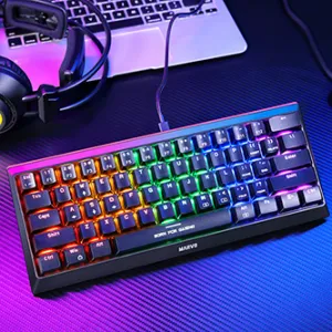 Marvo KG962G EN-R, klávesnice US, herní, mechanická typ drátová (USB), černá, RGB, červené spínače