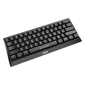 Marvo KG962G EN-R, klávesnice US, herní, mechanická typ drátová (USB), černá, RGB, červené spínače