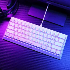 Marvo KG962G WH EN-R, klávesnice US, herní, mechanická typ drátová (USB), bílá, RGB, červené spínače