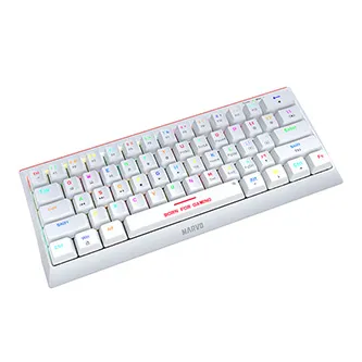 Marvo KG962G WH EN-R, klávesnice US, herní, mechanická typ drátová (USB), bílá, RGB, červené spínače