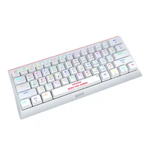 Marvo KG962G WH EN-R, klávesnice US, herní, mechanická typ drátová (USB), bílá, RGB, červené spínače