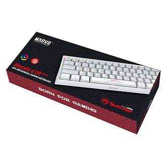 Marvo KG962G WH EN-R, klávesnice US, herní, mechanická typ drátová (USB), bílá, RGB, červené spínače