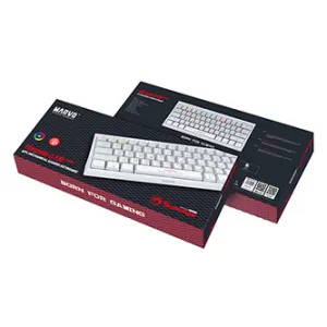 Marvo KG962G WH EN-R, klávesnice US, herní, mechanická typ drátová (USB), bílá, RGB, červené spínače