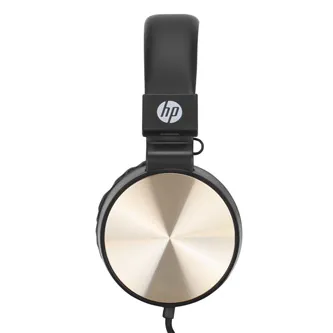 HP DHH-1206 sluchátka s mikrofonem 8YJ97AA, ovládání hlasitosti, černo-zlatá, klasická typ 3,5mm jack