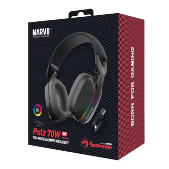 Marvo Pulz 70W HG9086W BK, herní sluchátka, ovládání hlasitosti, černá, Tri-mode