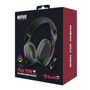 Marvo Pulz 70W HG9086W BK, herní sluchátka, ovládání hlasitosti, černá, Tri-mode