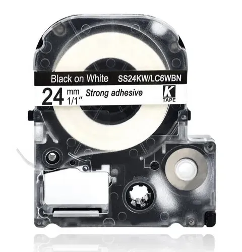 Epson LabelWorks LK-6WBN C53S656006 24mm x 9m, čierna tlač / biely podklad, originálna páska
