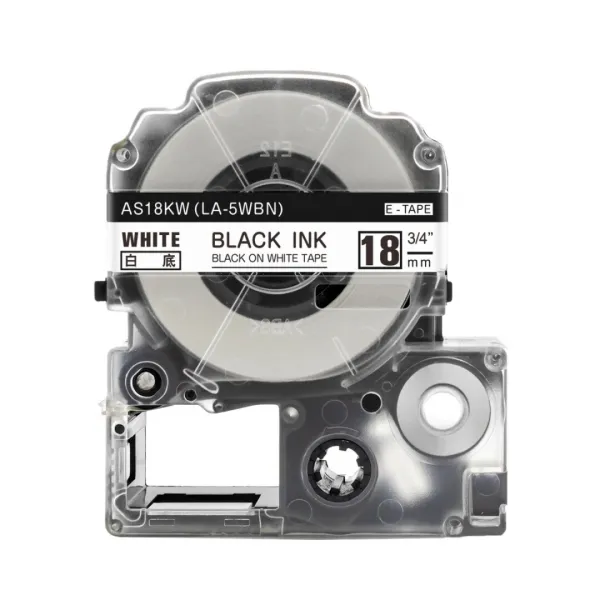 Epson LabelWorks LK-5WBN C53S655006 18mm x 9m, čierna tlač / biely podklad, originálna páska