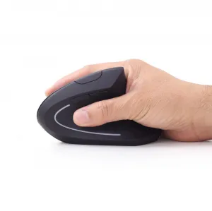 GEMBIRD ergonomická vertikálna myš, 1600dpi, 6 tlačidlová, bezdrôtová, USB, čierna