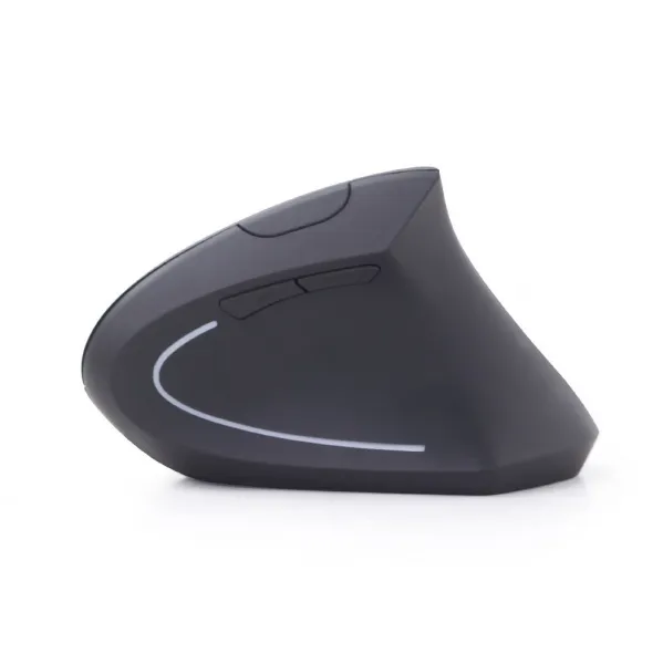 GEMBIRD ergonomická vertikálna myš, 1600dpi, 6 tlačidlová, bezdrôtová, USB, čierna