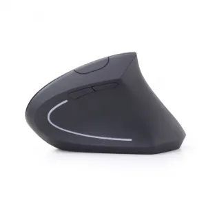 GEMBIRD ergonomická vertikálna myš, 1600dpi, 6 tlačidlová, bezdrôtová, USB, čierna