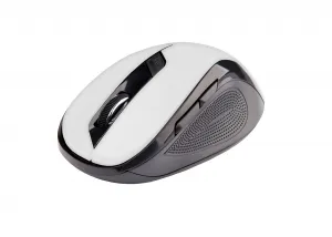Myš C-TECH WLM-02, černo-bílá, bezdrátová, 1600DPI, 6 tlačítek, USB nano receiver