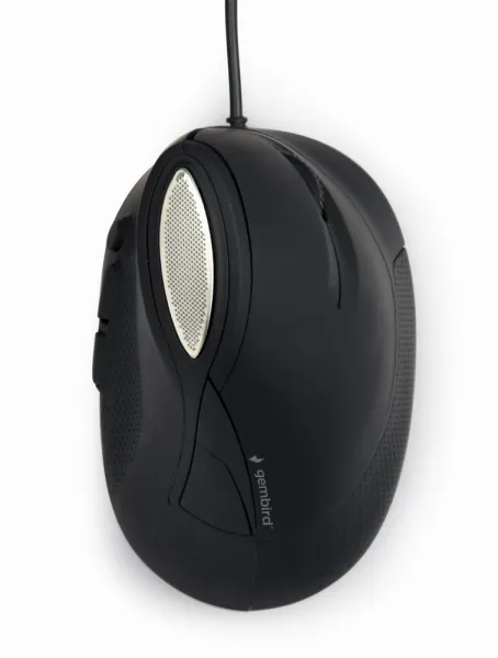 Myš GEMBIRD MUS-ERGO-03, ergonomická, černá, USB