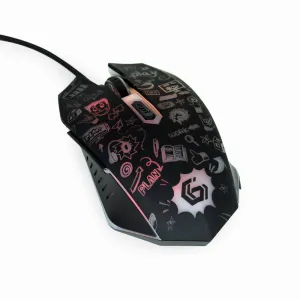 Myš GEMBIRD MUS-6B-GRAFIX-01, černá s grafickým potiskem, USB