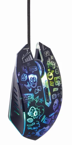 Myš GEMBIRD MUS-6B-GRAFIX-01, černá s grafickým potiskem, USB