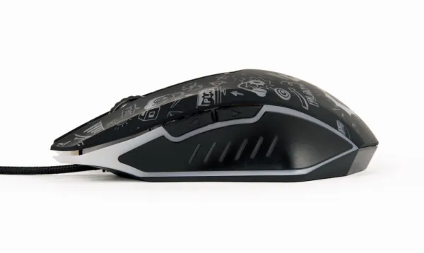 Myš GEMBIRD MUS-6B-GRAFIX-01, černá s grafickým potiskem, USB