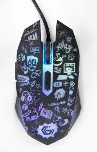 Myš GEMBIRD MUS-6B-GRAFIX-01, černá s grafickým potiskem, USB