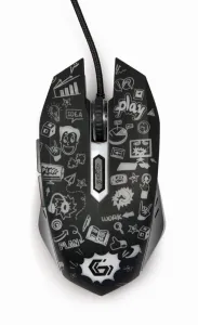Myš GEMBIRD MUS-6B-GRAFIX-01, černá s grafickým potiskem, USB