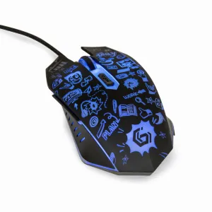 Myš GEMBIRD MUS-6B-GRAFIX-01, černá s grafickým potiskem, USB